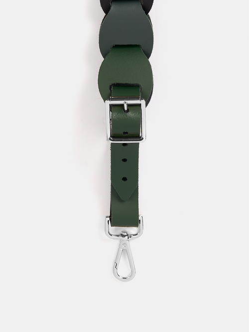 The Link Strap - Racing Green Tri-Colour & Nickel Hardware