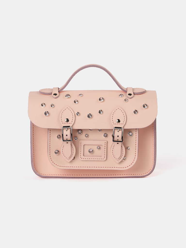 The Mini - Pink Swarovski Small Leather Satchel | Cambridge Satchel