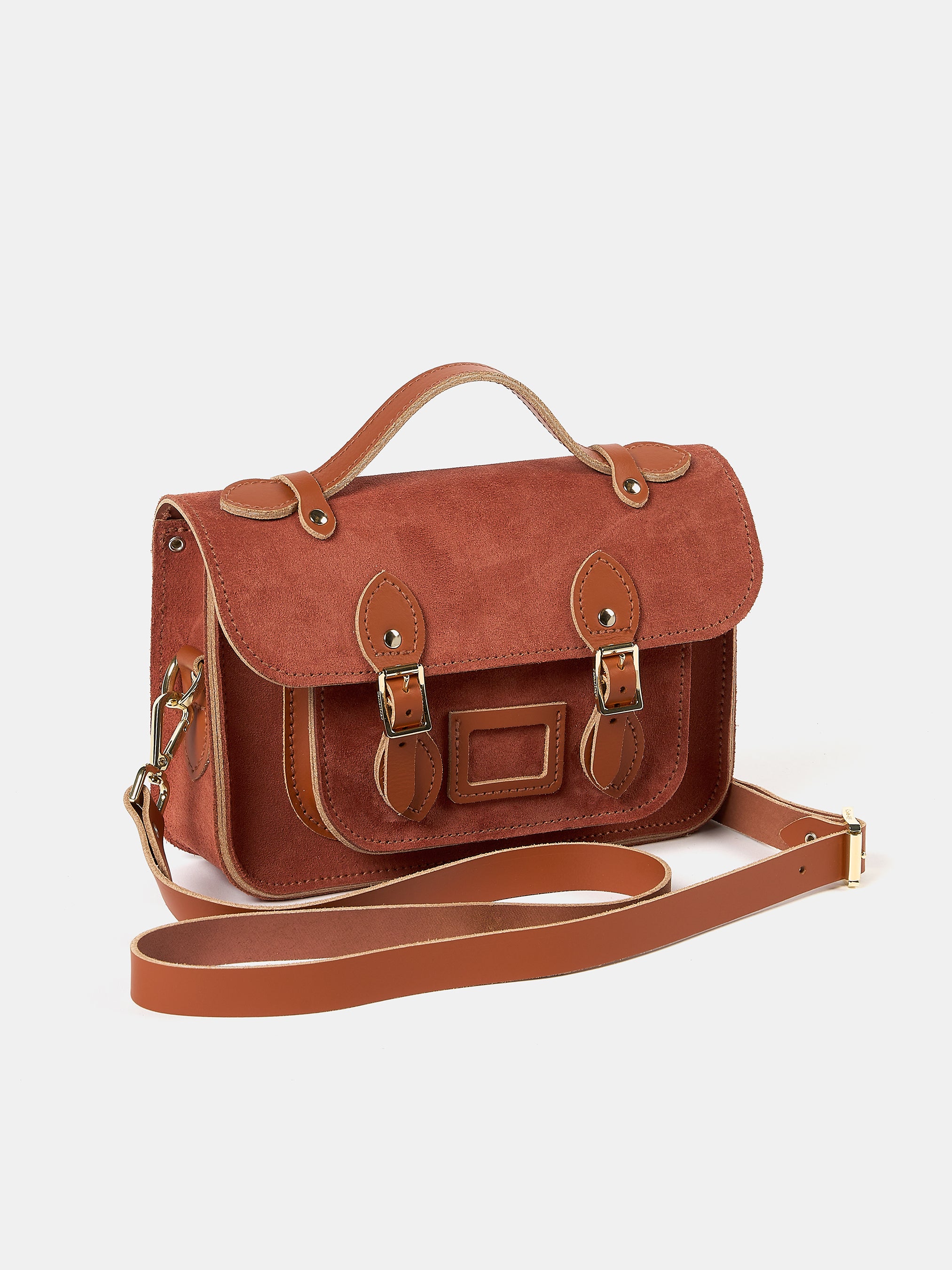 The Mini - Brown Suede Small Leather Satchel | Cambridge Satchel