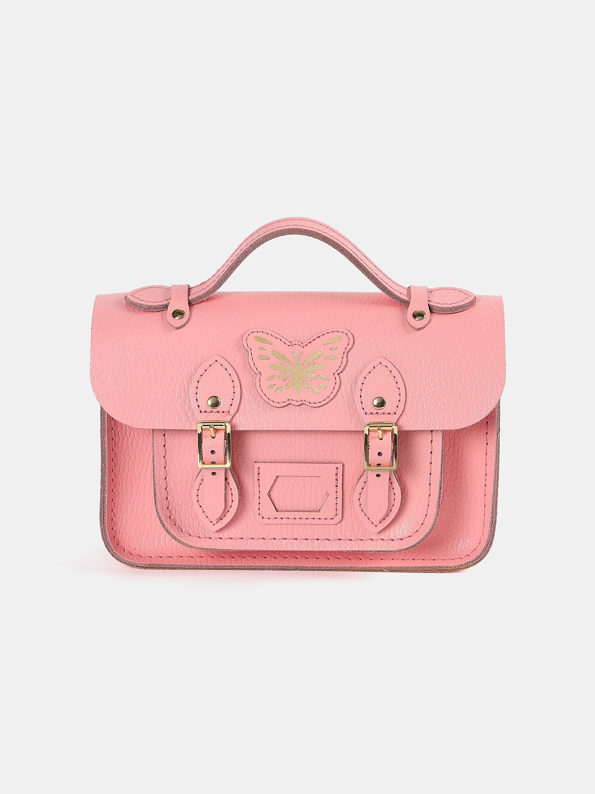The Mini - Pink Butterfly Small Leather Satchel | Cambridge Satchel