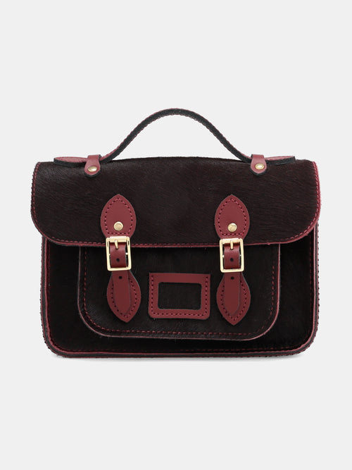 The Mini Satchel - Oxblood hair-on-hide