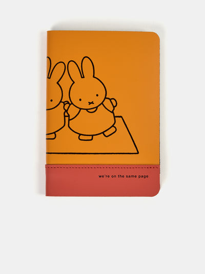 The Miffy "We're On The Same Page" A6 Notebook - Carrot Orange & Windsor Tan