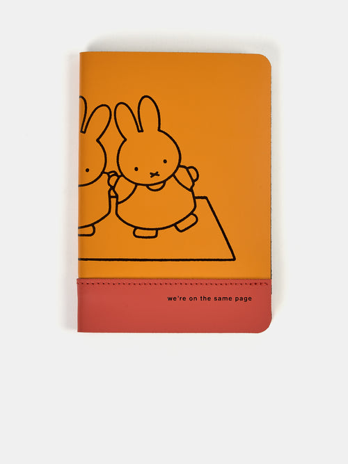 The Miffy "We're On The Same Page" A6 Notebook - Carrot Orange & Windsor Tan