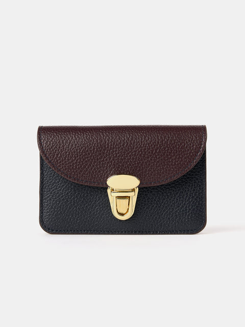 Small Push Lock Purse Bordeaux Midnight &amp Clay Madras Grain