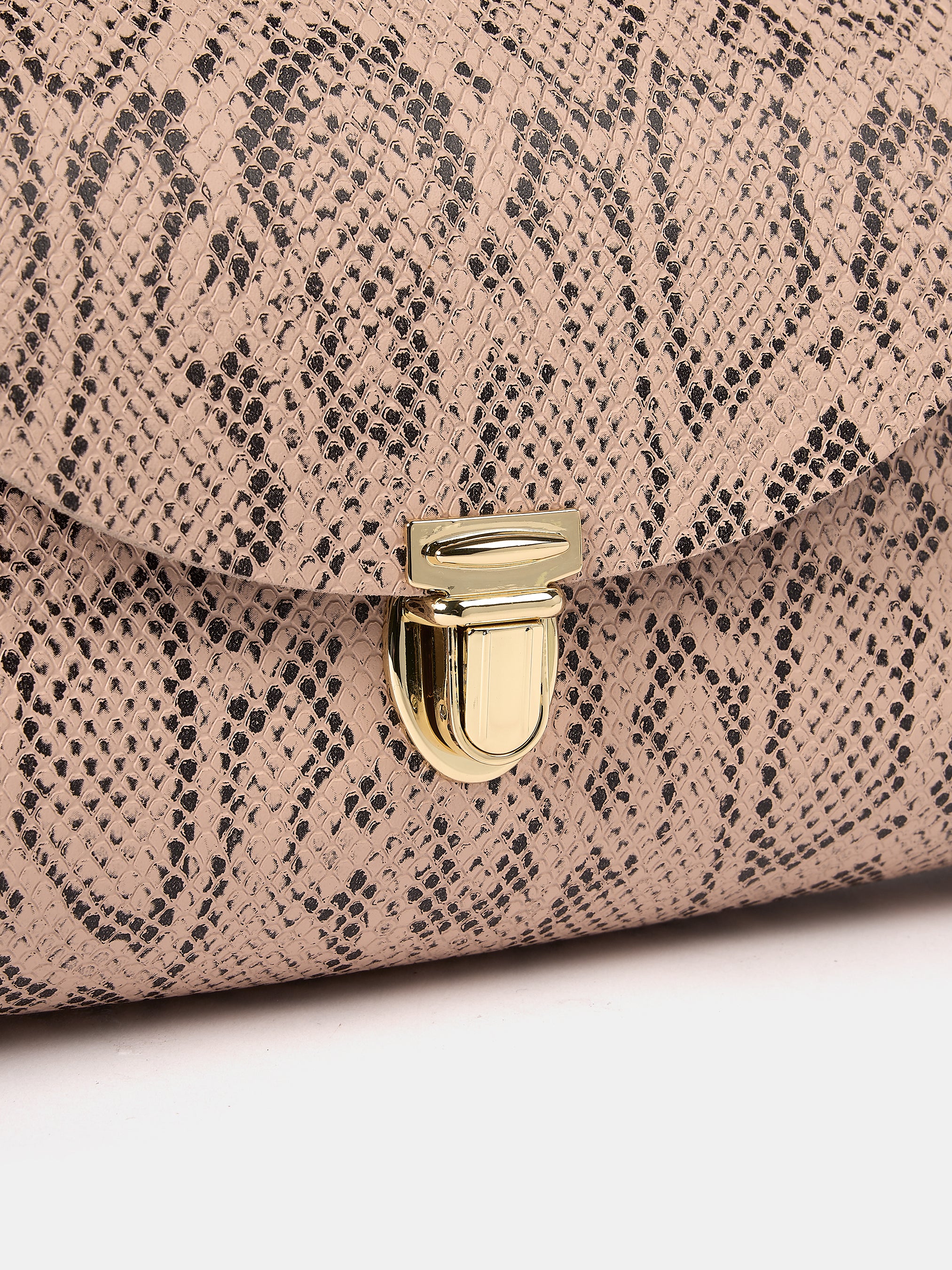 The Mini Poppy - Flax Matte Python & Slate Grey