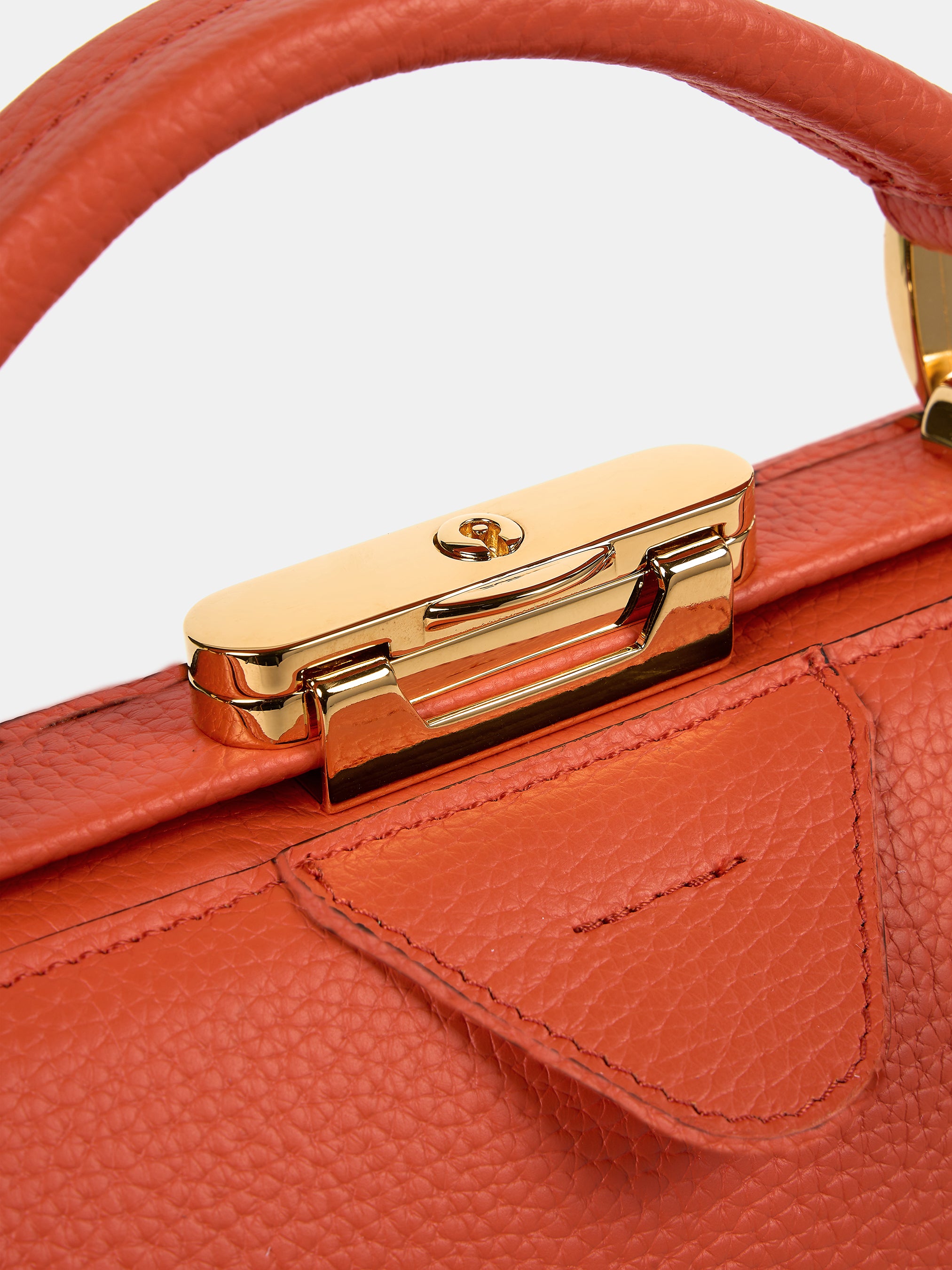 The Sophie -  Tangerine Calf Grain