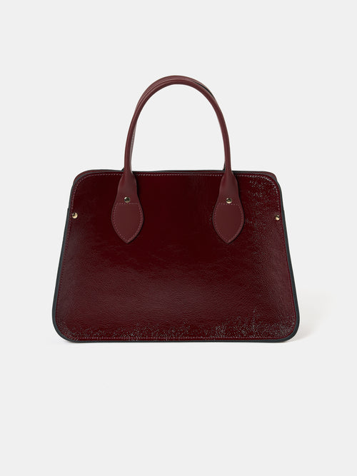 The Mini Work Bag - Oxblood Patent
