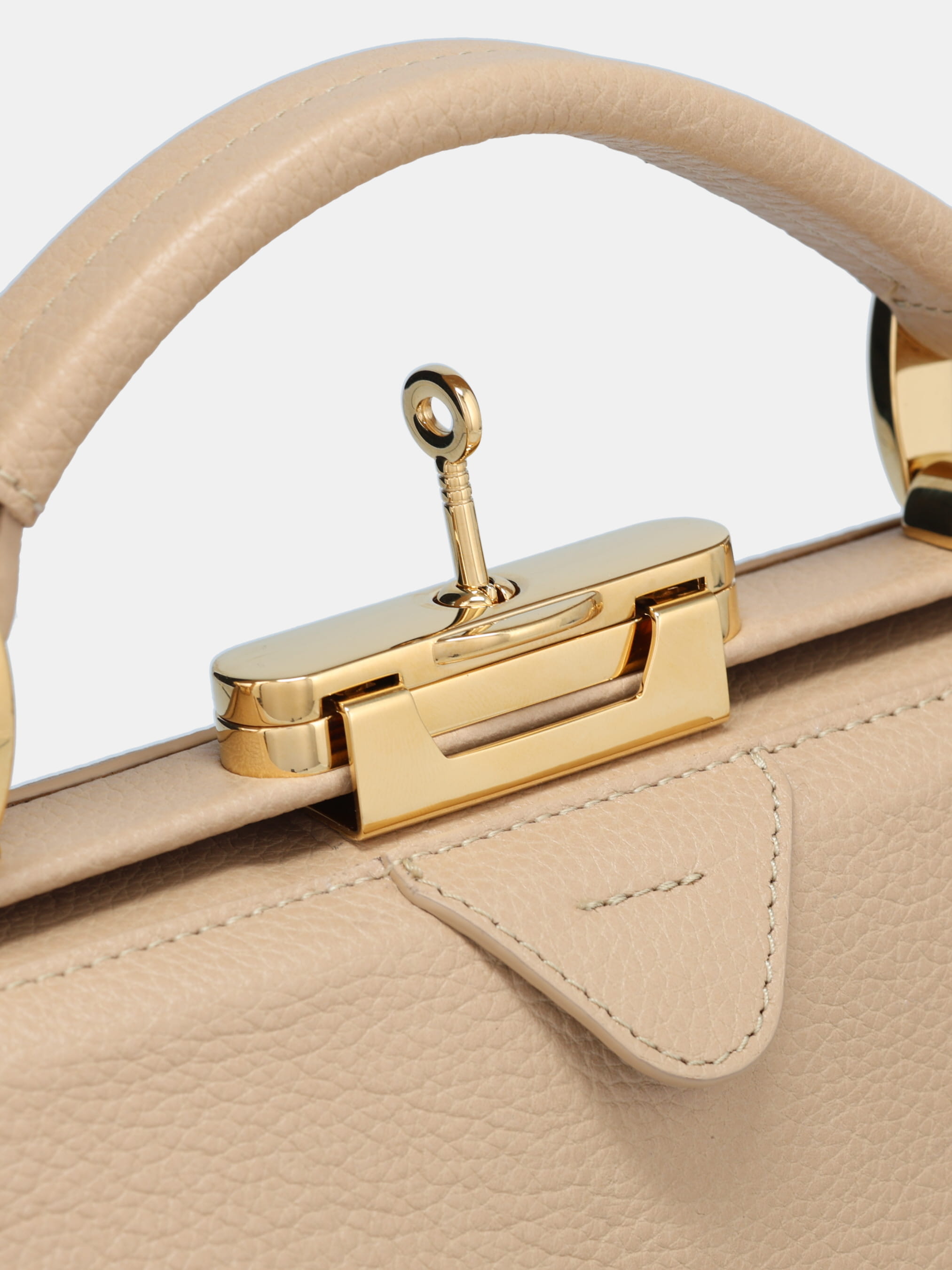 Sophie Mini Handbag - Latte Beige Calf Grain | Cambridge Satchel