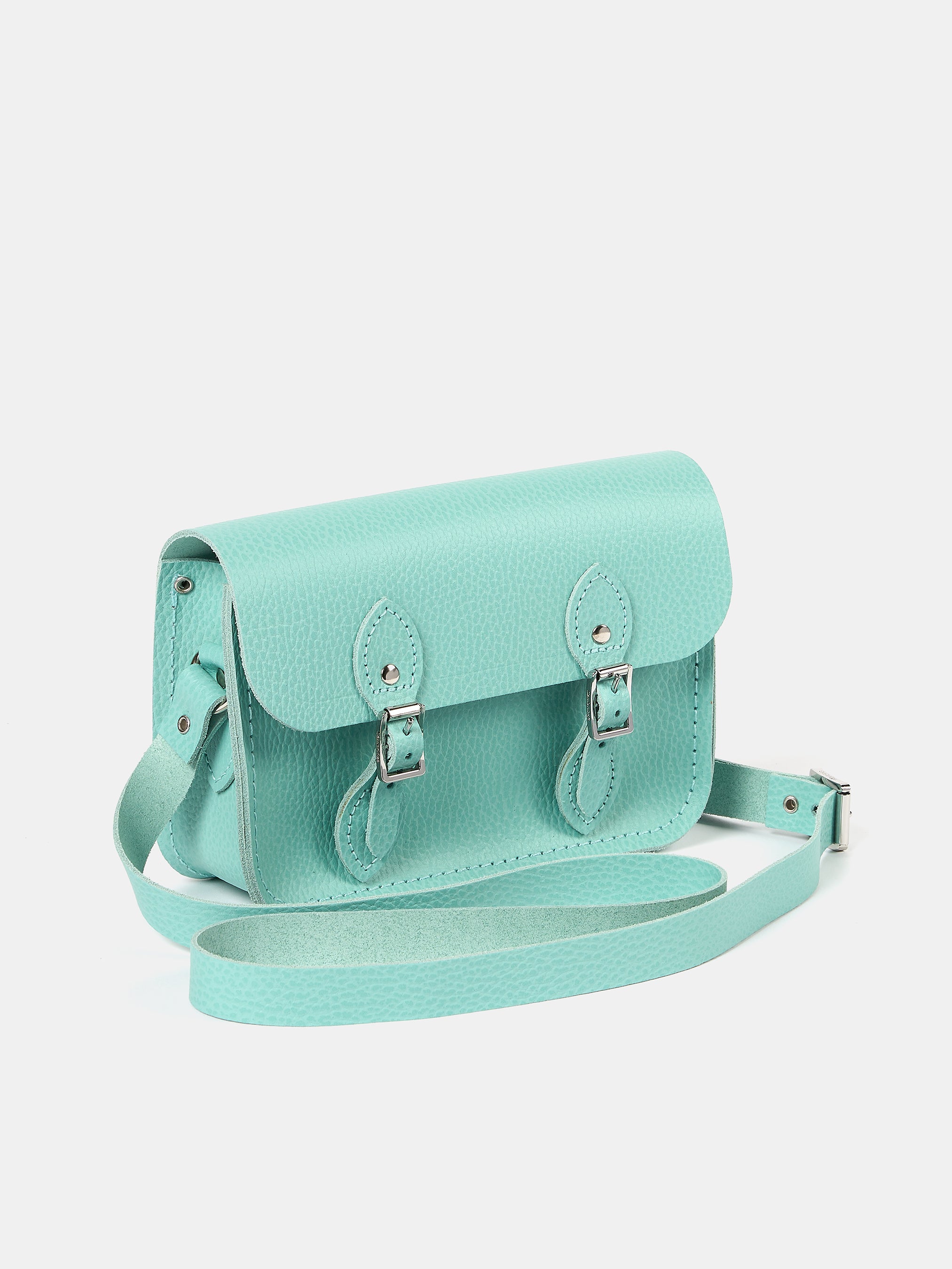 Little Leather Satchel - Cambridge Blue Celtic Grain | Cambridge