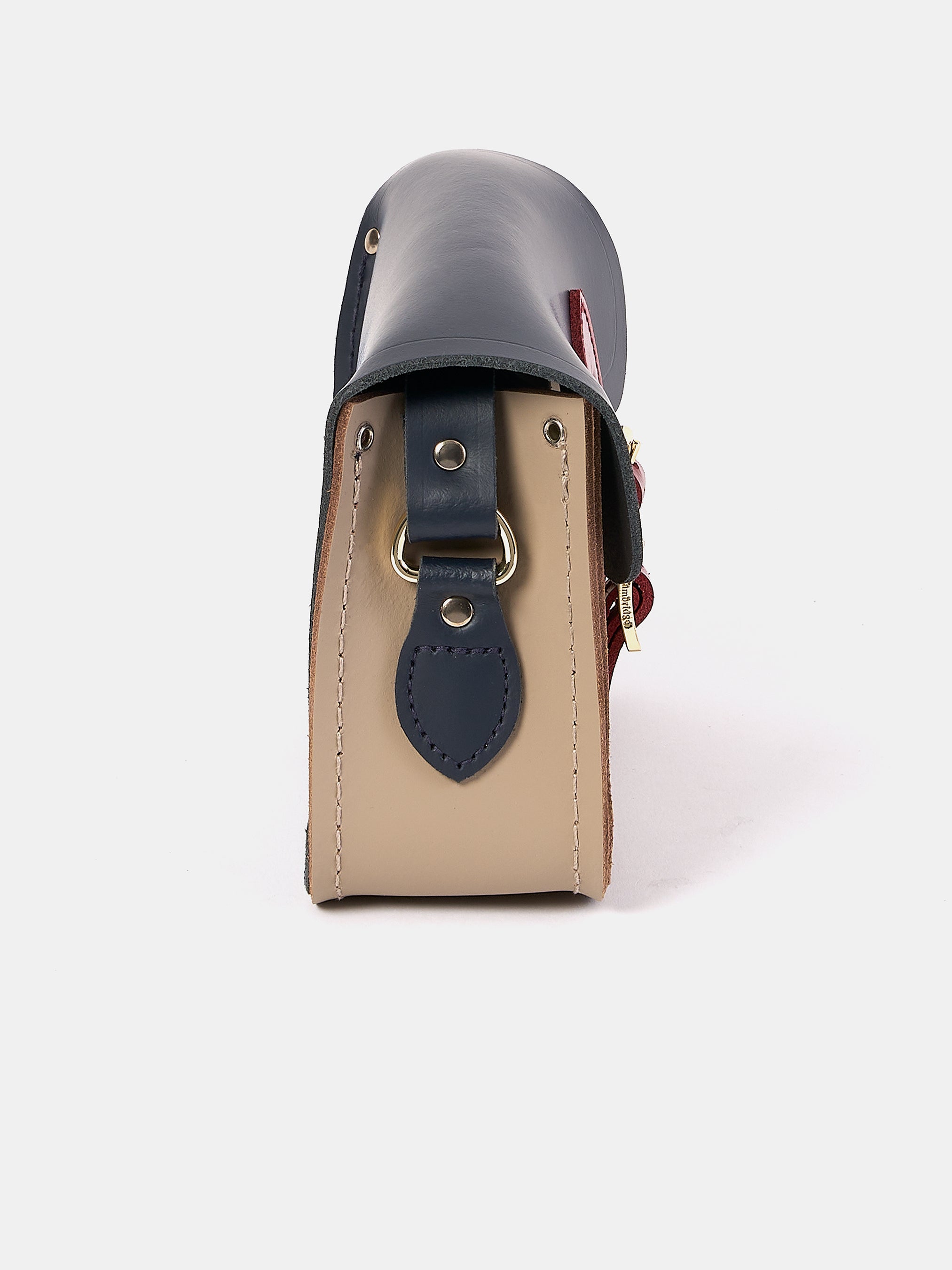 The Little One - Mushroom, Navy & Red Patent