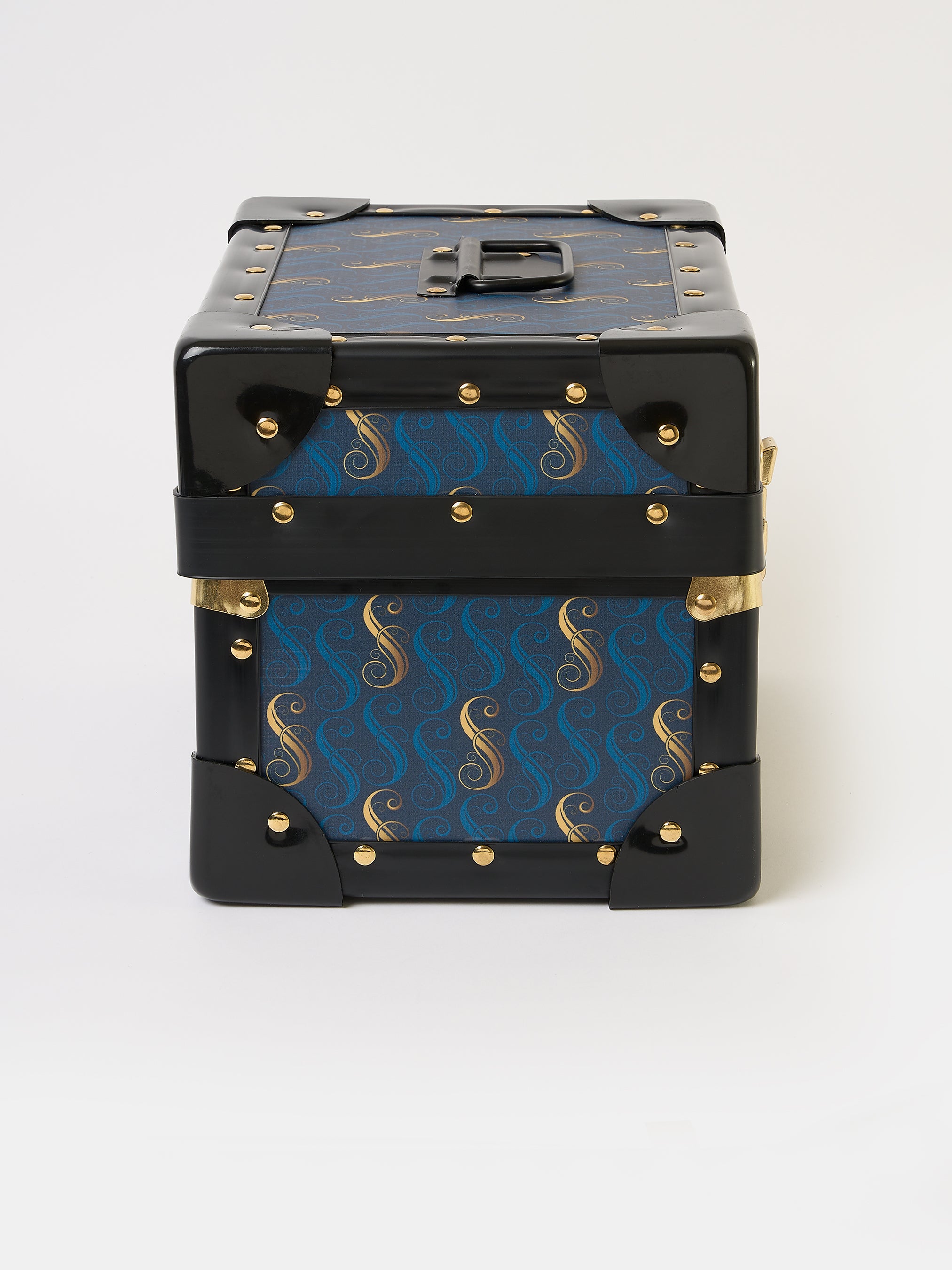The Mini Trunk - Shiz Blue with 'S' Repeat Print