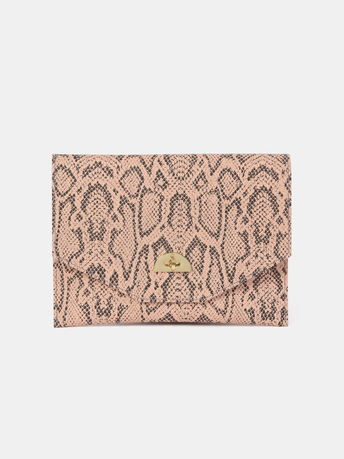 The Twist Lock Pouch - Flax Matte Python