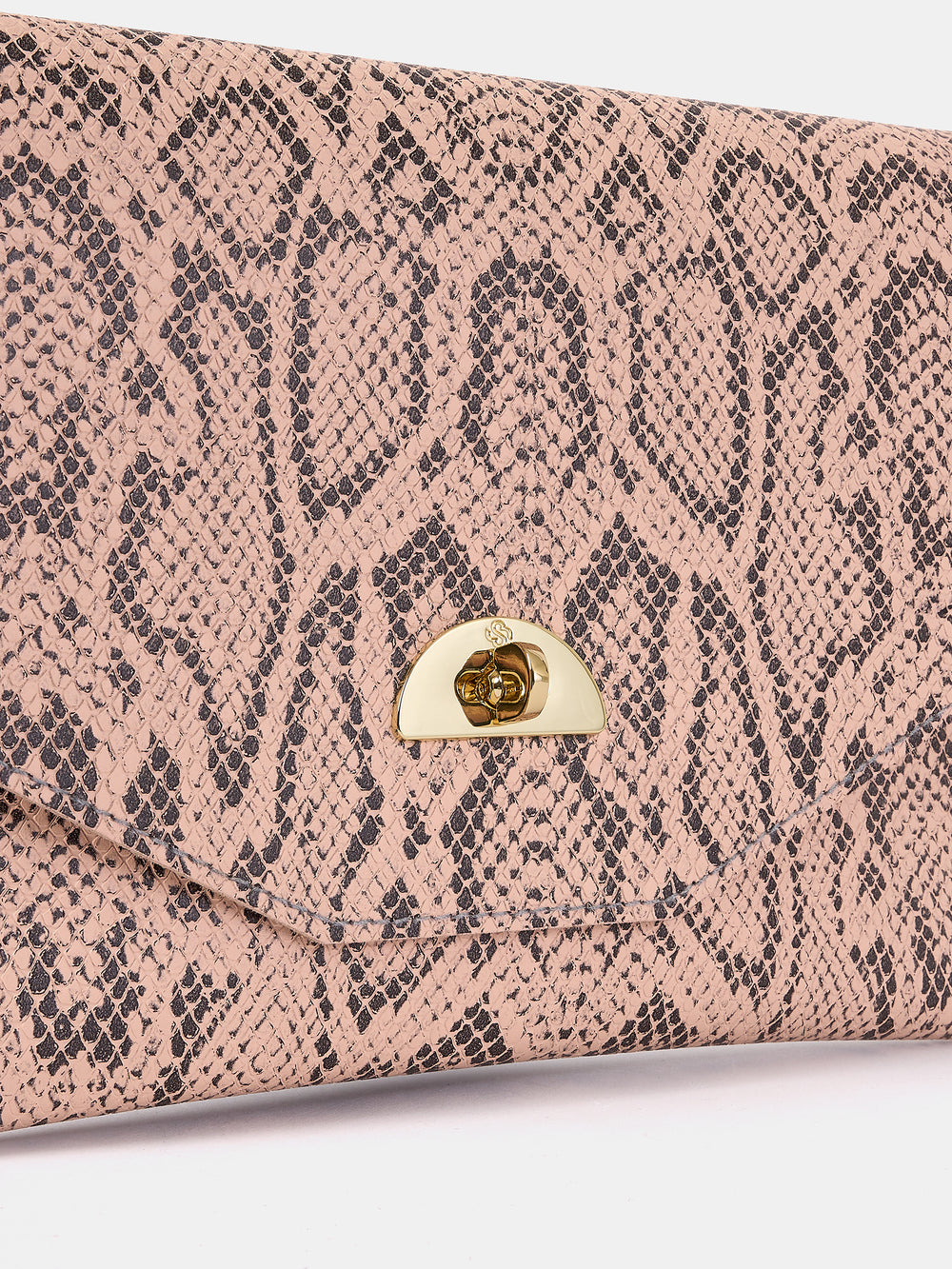 Twist Lock Python Leather Twist Lock Pouch | Flax Matte Python | Cambridge Satchel