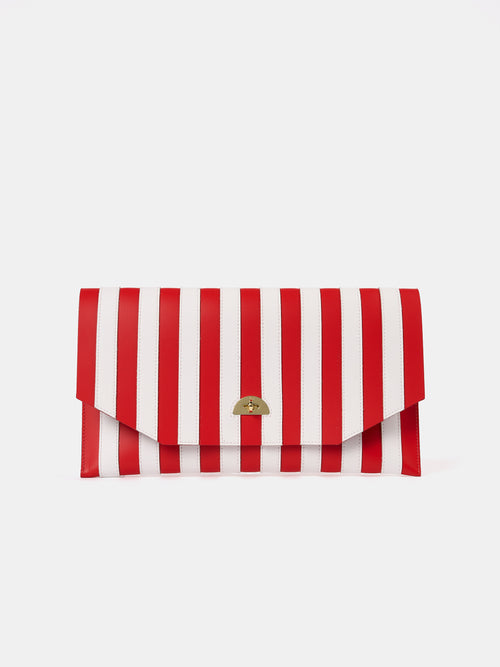 The Oversized Twist Lock Pouch - Bright Red & Brilliant White