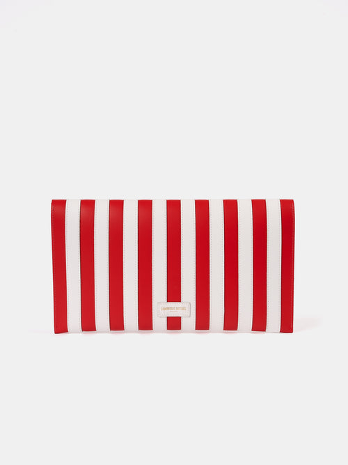 The Oversized Twist Lock Pouch - Bright Red & Brilliant White