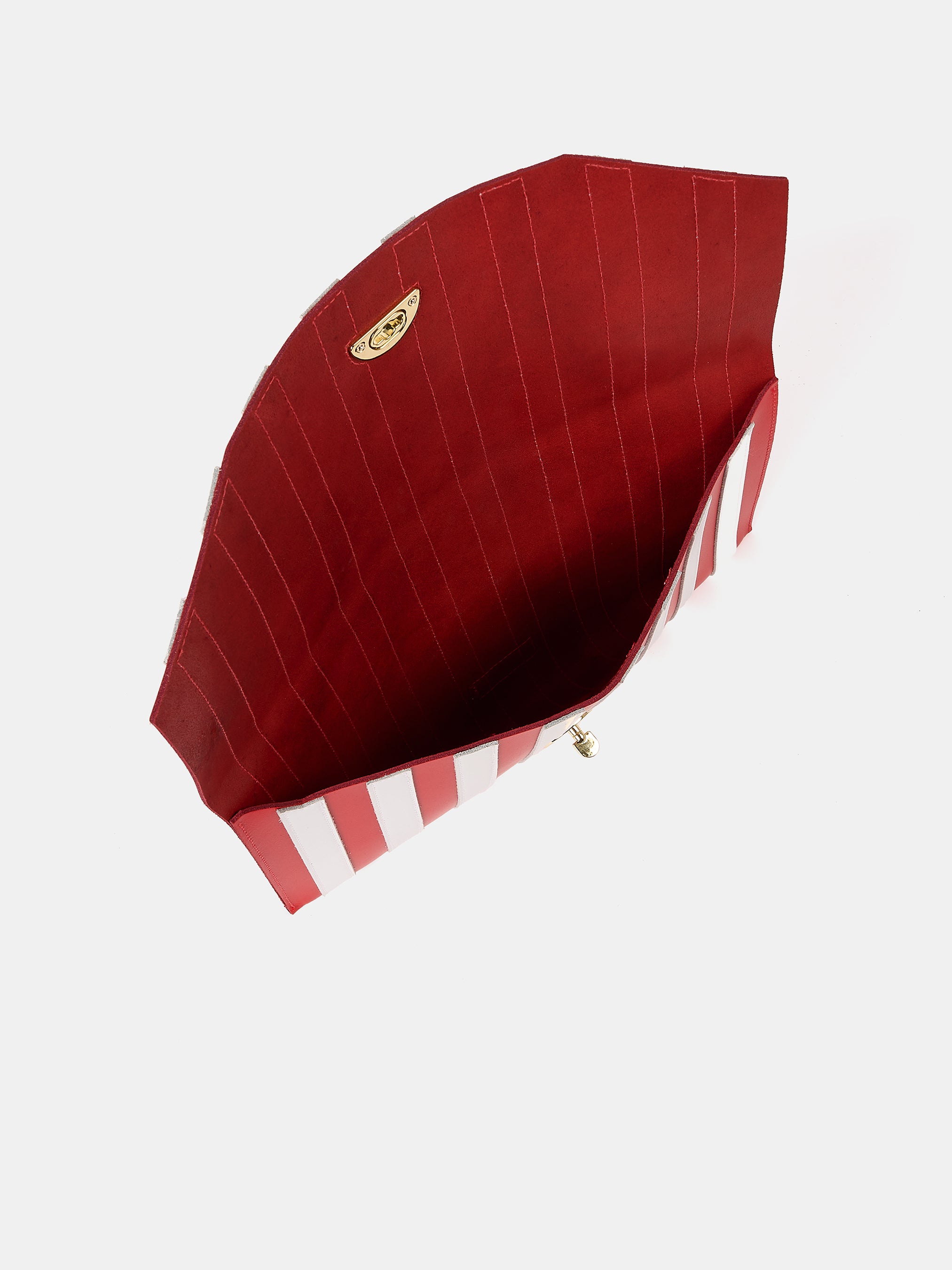The Oversized Twist Lock Pouch - Bright Red & Brilliant White