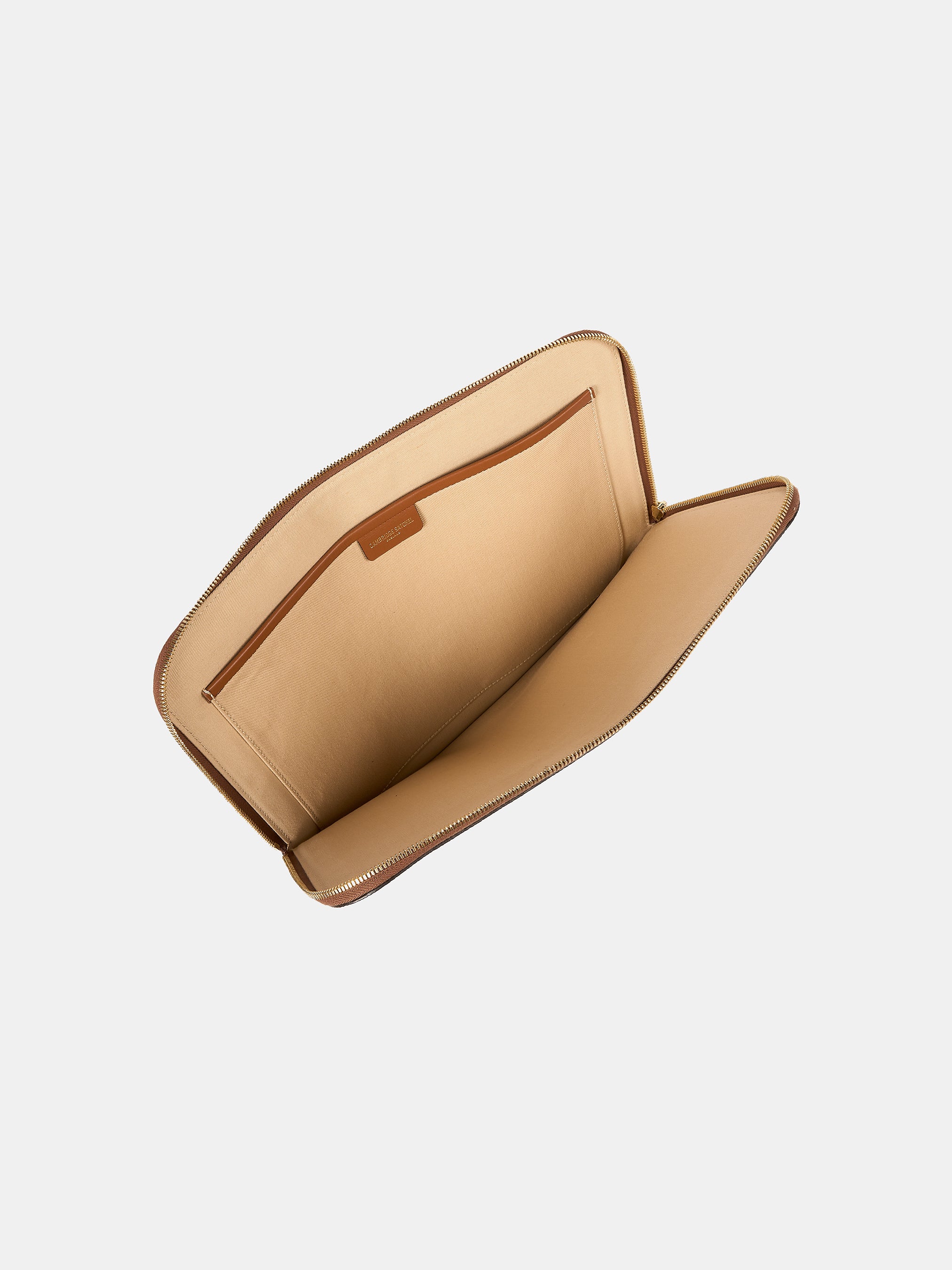 The Zipped Folio - Tan Calf Grain