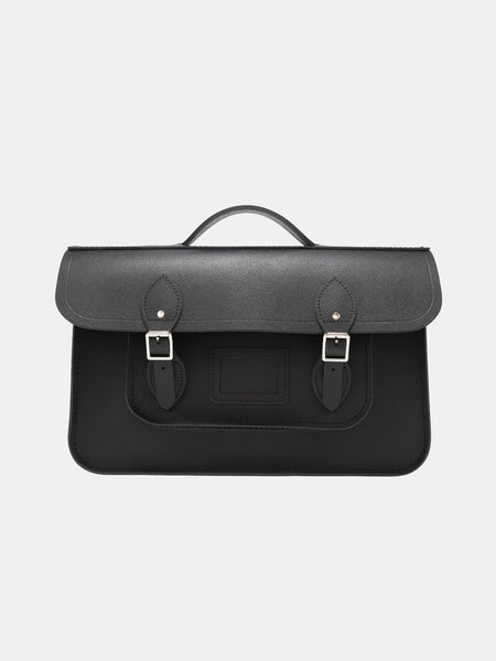 15inch Batchel Black Saffiano | British Satchel Bag