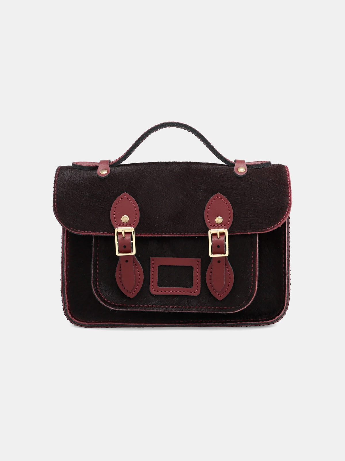The Mini Satchel - Oxblood hair-on-hide