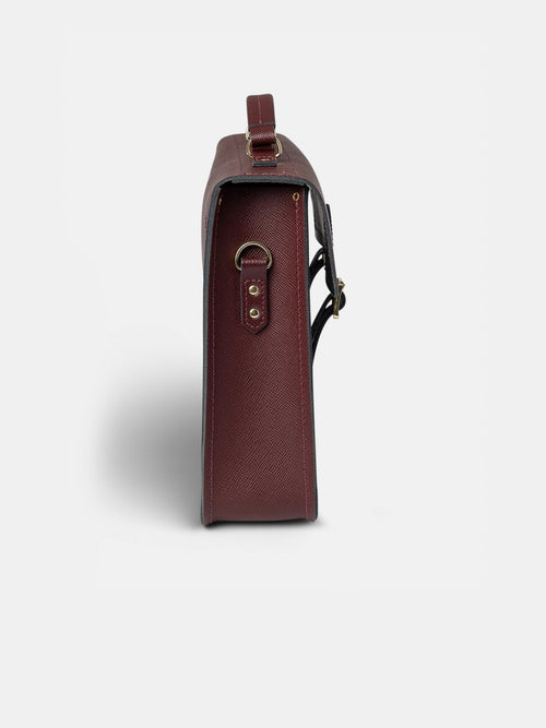 The Briefcase  - Oxblood Saffiano