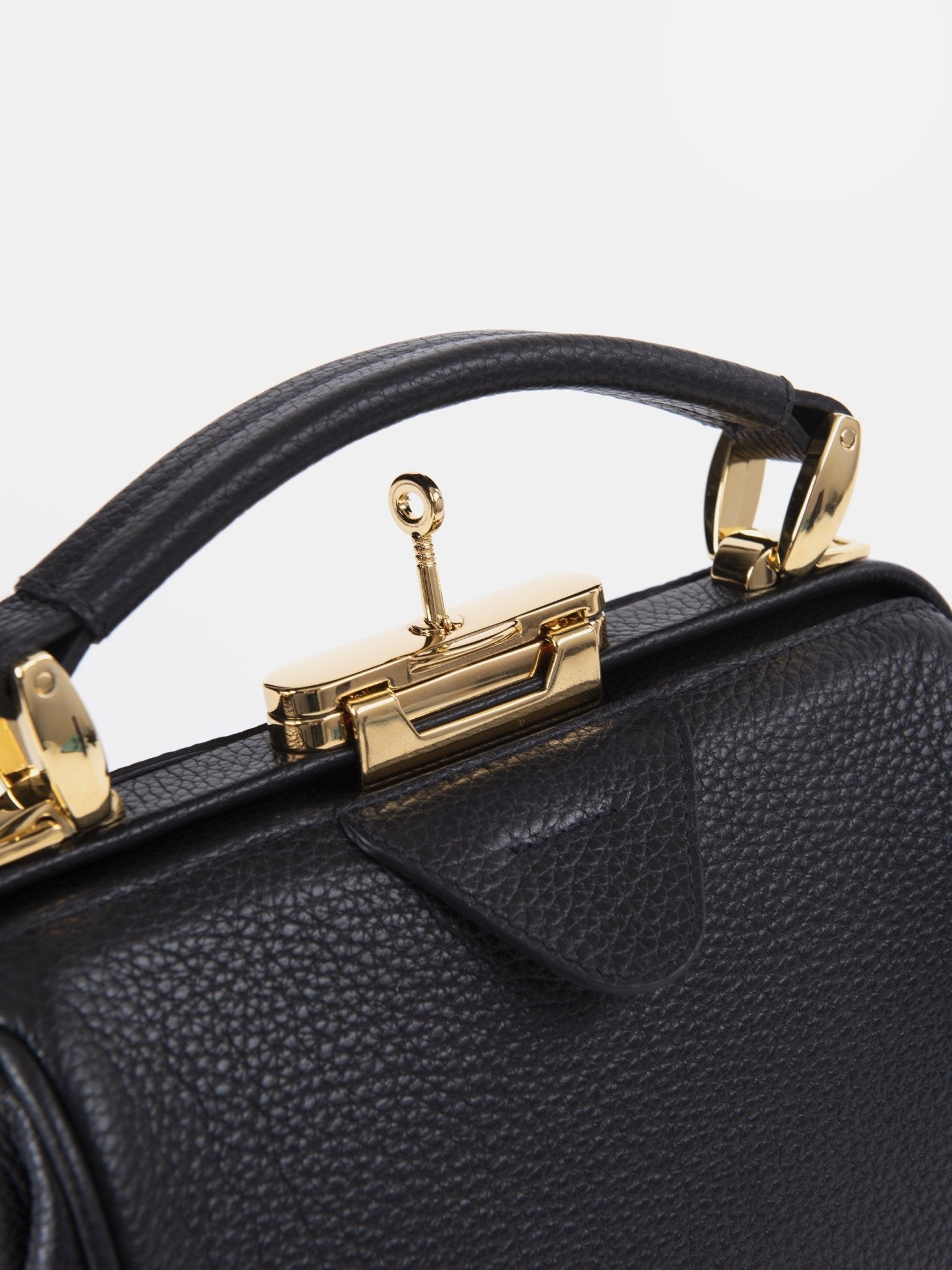 The Mini Sophie - Midnight Black Calf Grain