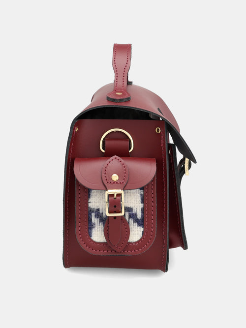 The Traveller - Oversized Blue Houndstooth and Oxblood