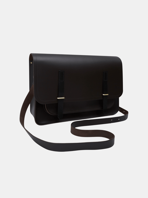 The Messenger - Dark Brown & Black Bridle - Cambridge Satchel