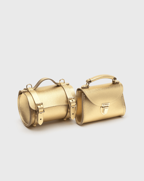 The Micro Bowls Bag - Foil Gold Saffiano - Cambridge Satchel