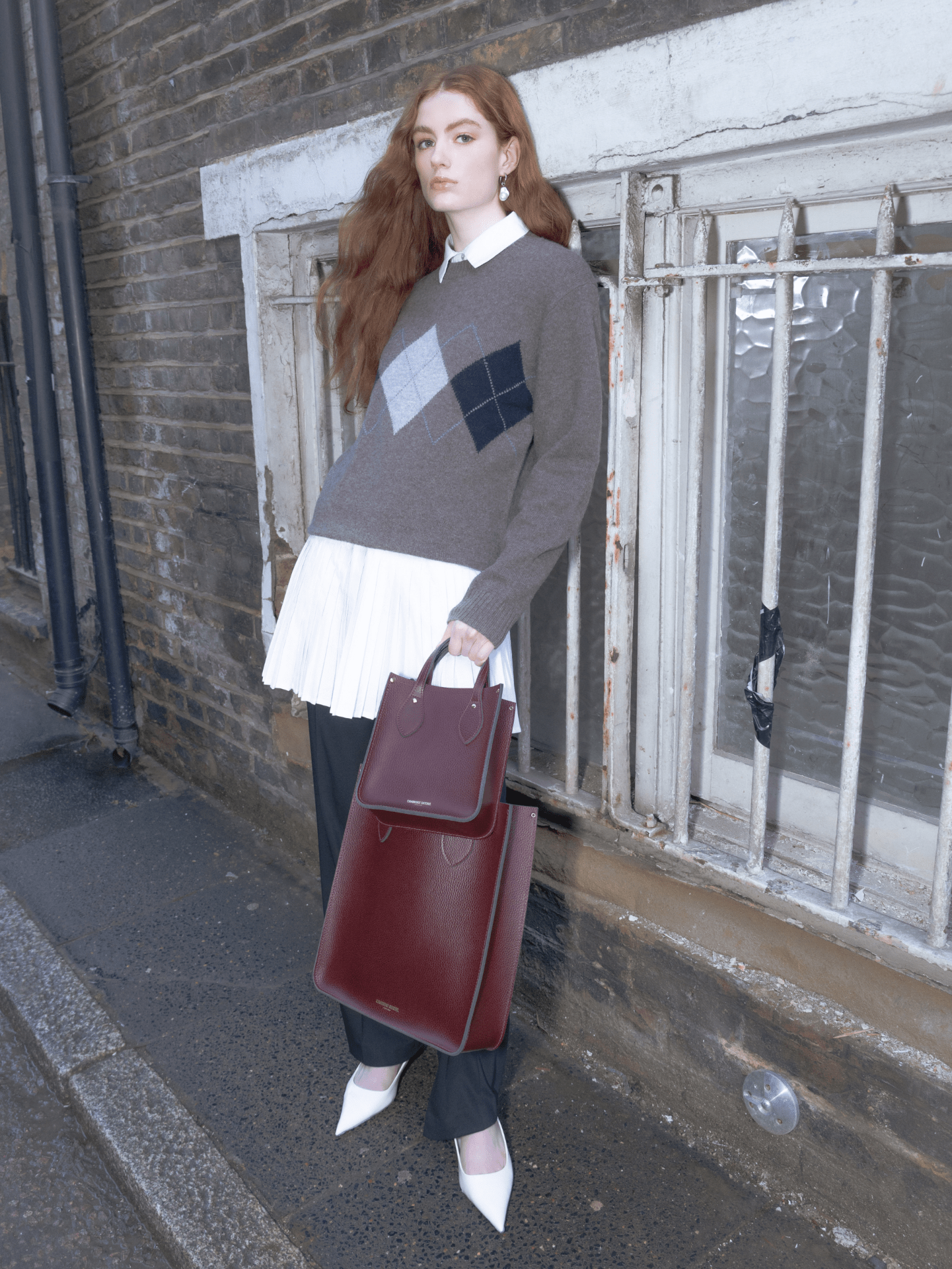 The Tote - Oxblood Celtic Grain - Cambridge Satchel