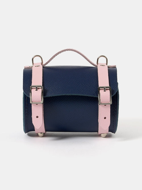 The Micro Bowls Bag - Blueberry and Fondant Pink Saffiano - Cambridge Satchel