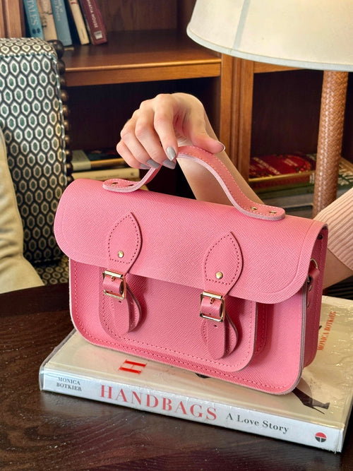 The 11 Inch Batchel - Salmon Pink Saffiano - The Cambridge Satchel Co.