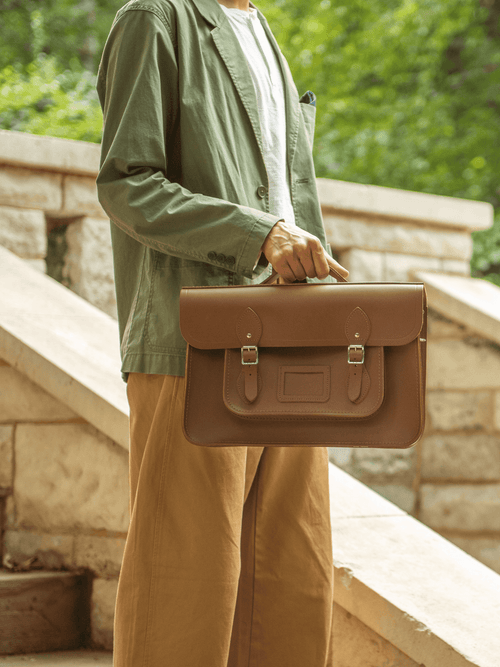 15 Inch Batchel Vintage Brown Cambridge Satchel