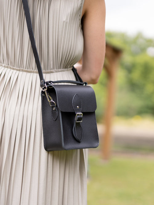 The Binocular Bag - Black Celtic Grain - Cambridge Satchel