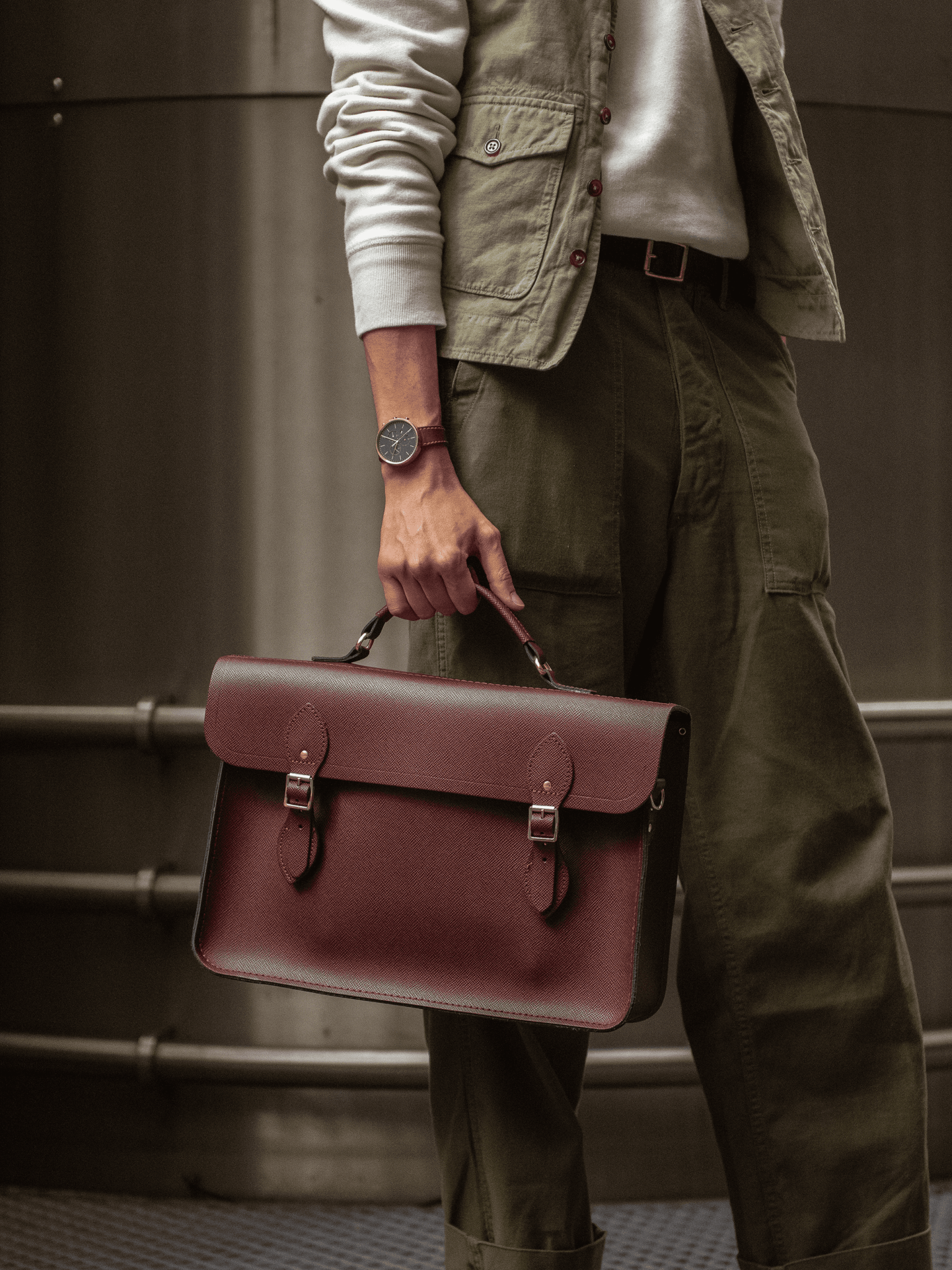 Large Briefcase Oxblood Cambridge Satchel