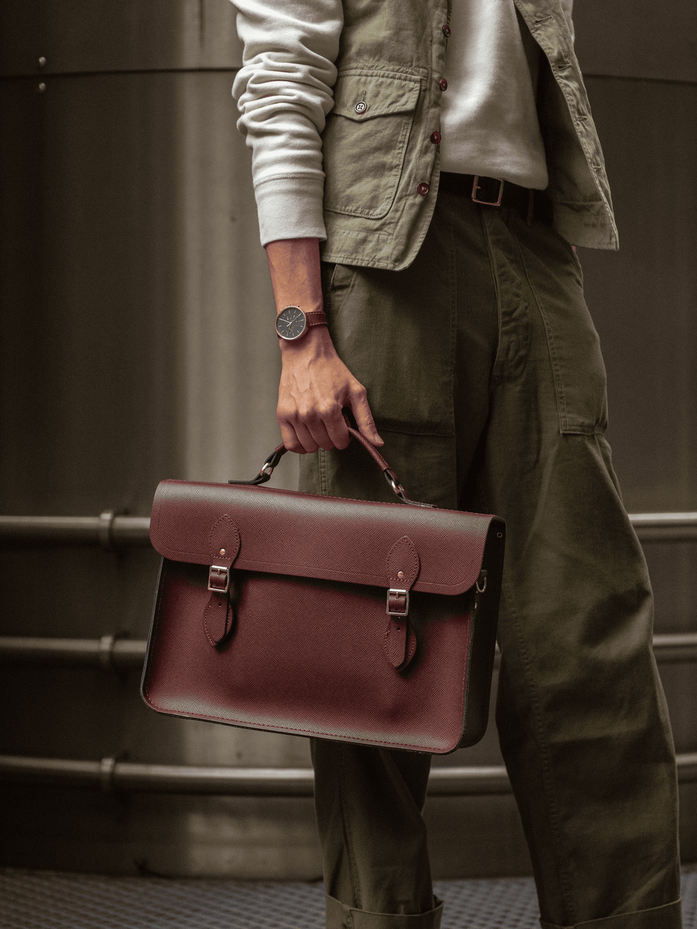 The Briefcase - Oxblood Saffiano - Cambridge Satchel
