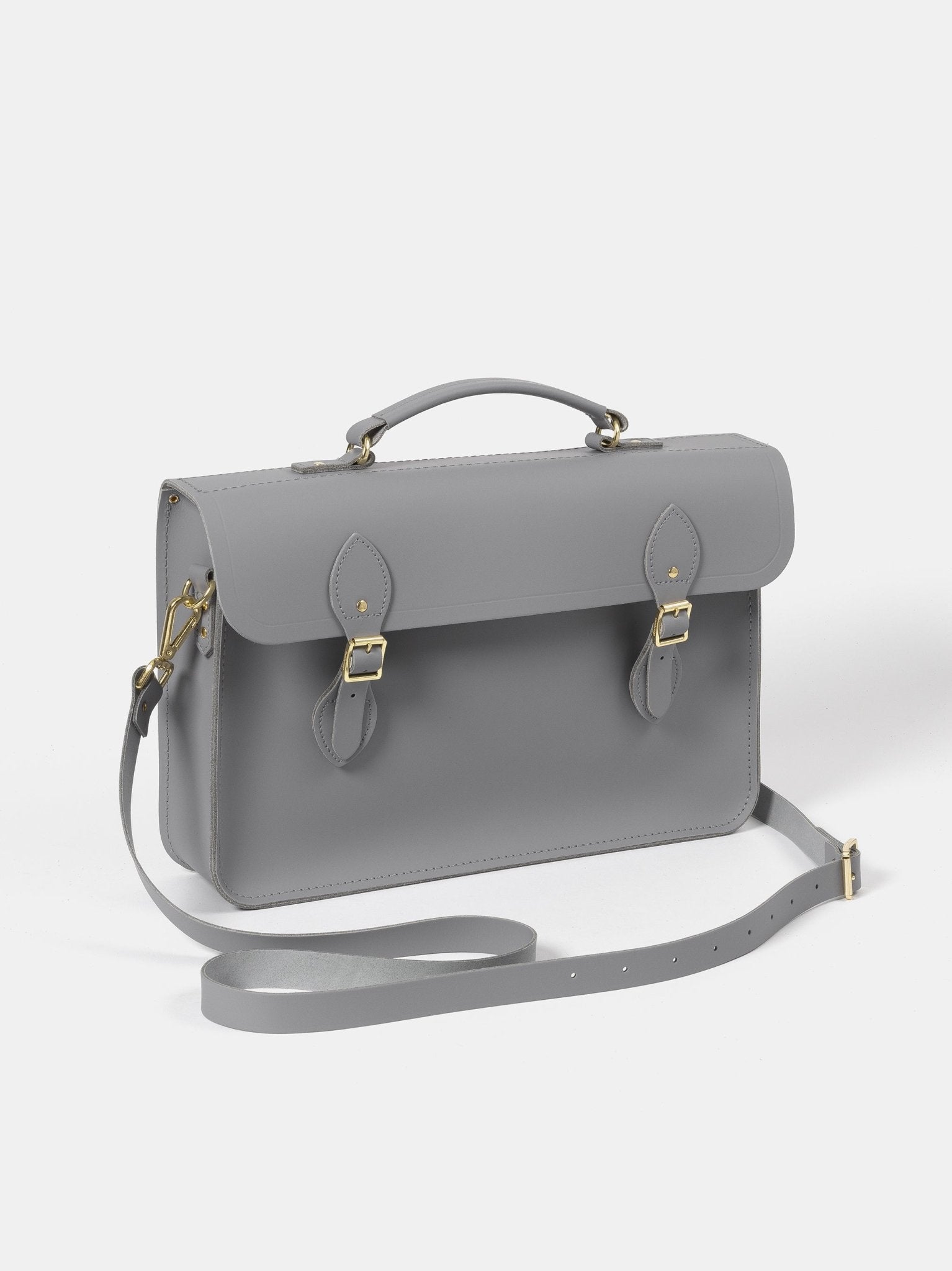 The Briefcase - Slate Grey Matte - The Cambridge Satchel Co.