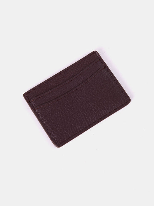 The Card Case - Bordeaux Calf Grain