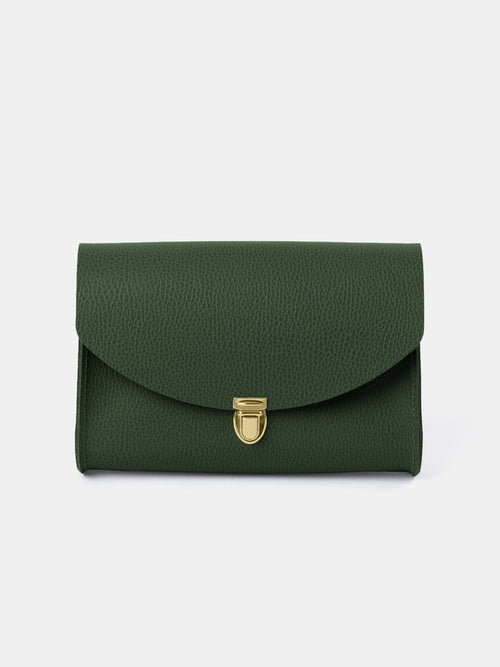 The Large Pushlock - Racing Green Celtic Grain - Cambridge Satchel