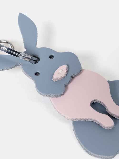 The Rabbit Charm - French Grey and Dusky Rose