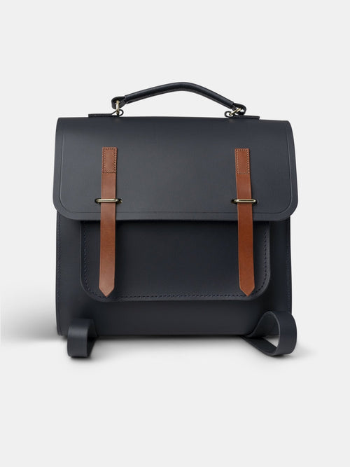 The Messenger Backpack -  Navy & Tan Bridle