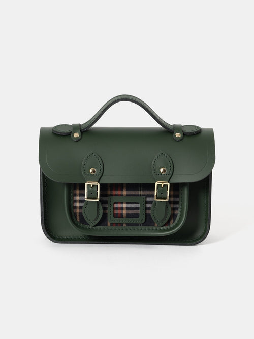 The Mini - Racing Green with Pepa London Navy Check - The Cambridge Satchel Co.