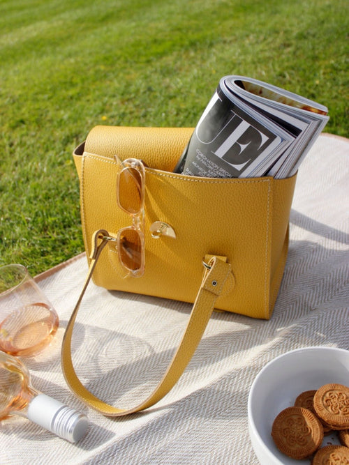 The Small Emily - Indian Yellow Celtic Grain - The Cambridge Satchel Co.